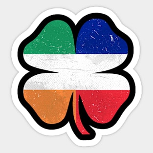 French Irish Shamrock France Ireland St. Patrick's Day Sticker